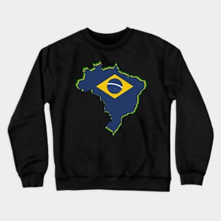 Brazil Country And Flag Crewneck Sweatshirt